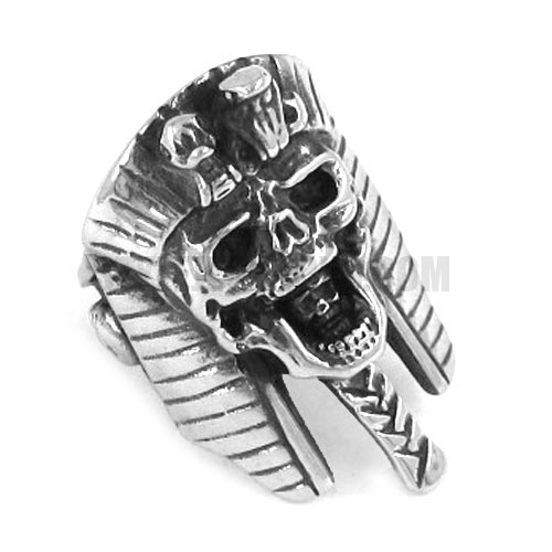 Stainless steel ring pharaoh skull ring SWR0182 - Click Image to Close
